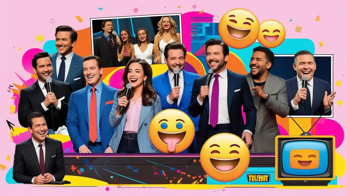 Laughter-filled TV night with friends enjoying comedy shows on Magis TV