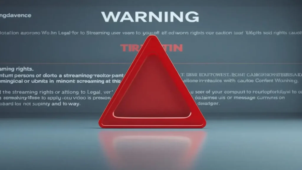 Legal warning and disclaimer screen regarding IPTV streaming on Magis TV